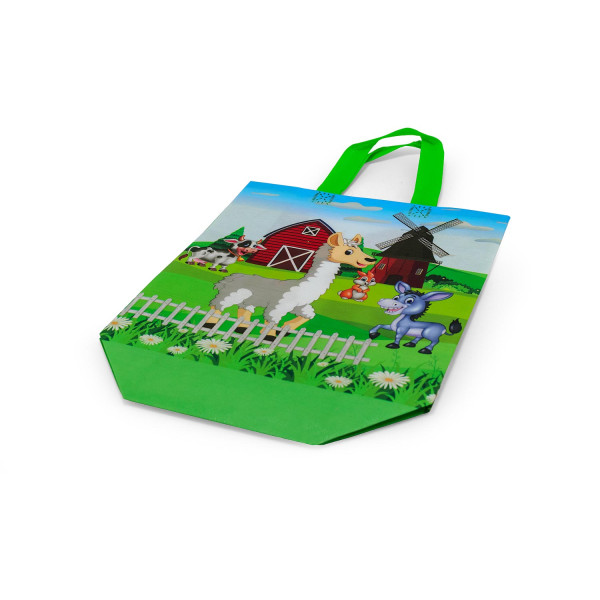 Green-cute-farm-animal-waterproof-non-woven-party-gift-bag-shopping-bag